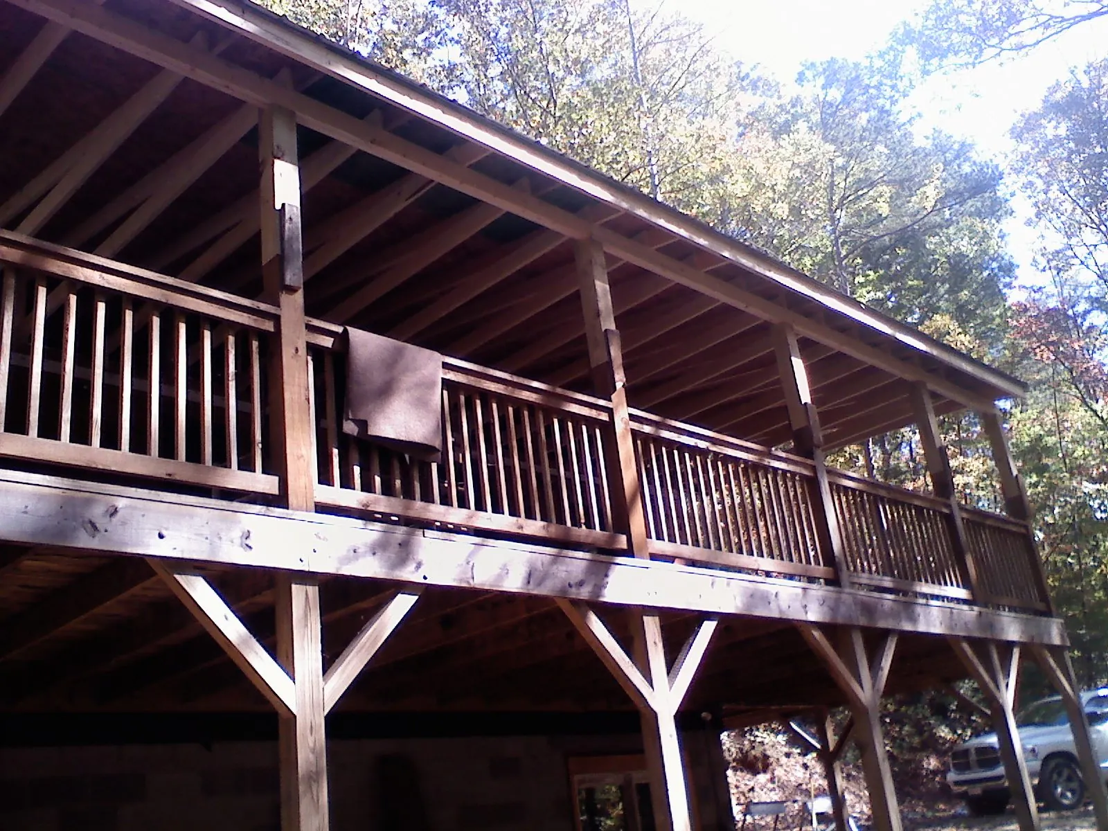 Timber framing under a new elevated porch and deck — Roof Leak Repair in Augusta Springs by Roofing Brothers